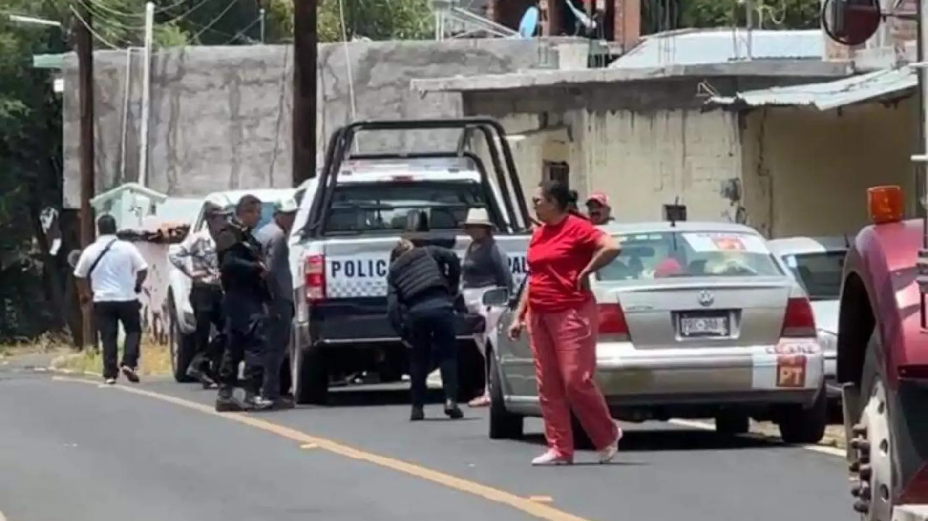 Elementos de la Policía Municipal en Villa Morelos